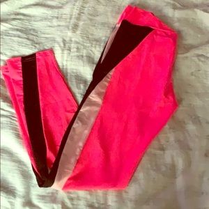 Pink and black leggings